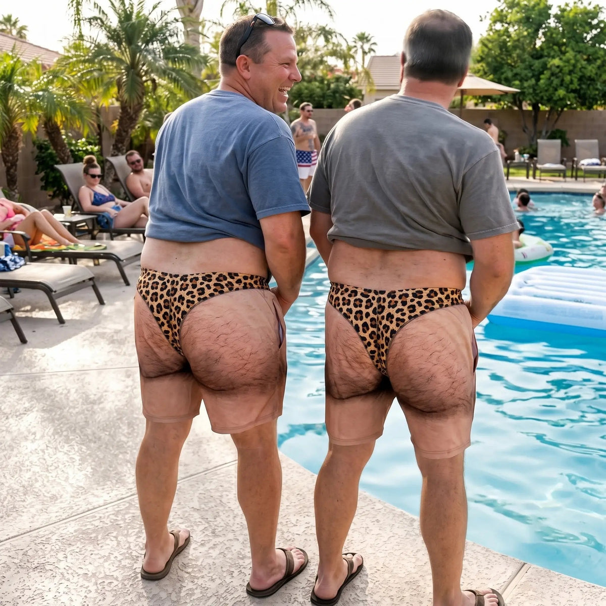 😆 «Cheeky Commando»-badebukser til spøk: En morsom gave med hårfarget string! 🩲