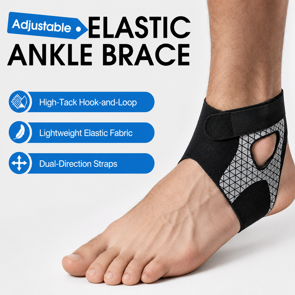 🏃‍♂️Justerbar elastisk ankelstøtte – Få tilbake skrittlengden og stabiliteten! ✨