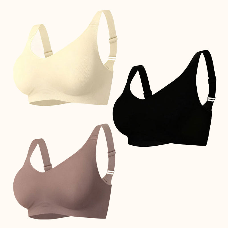 Ultimat Komfort Sømløs Sports-BH (3-pakning) – Push-up & Støtte Uten Spile