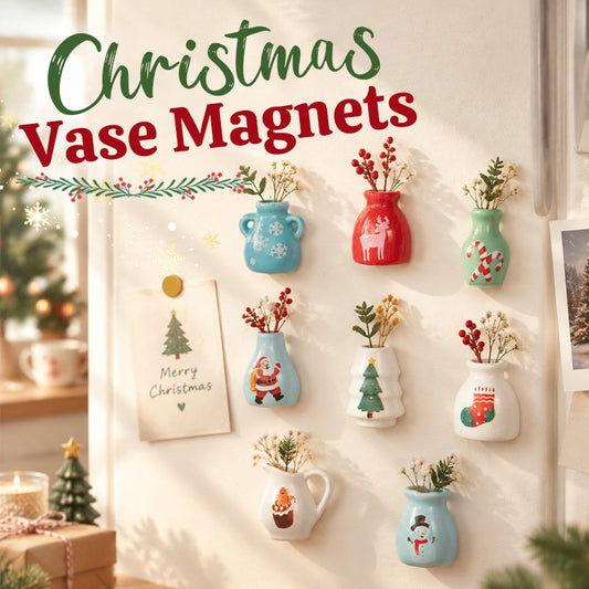 🎄🏺 Mini-julevase som kjøleskapsmagnet — Festlig 3D-julepynt til magnetiske overflater