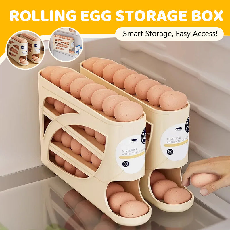 Rullende eggholder – plassbesparende oppbevaring i kjøleskapet (30 egg) 🥚