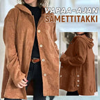 🍂 Uformell fløyelsjakke med hette til høsten 🧥