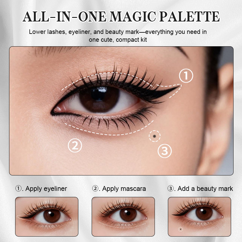 💋⏱️ 3-i-1-sett med øyesminkestempel — perfekte nedre vipper og eyeliner på 3 sekunder