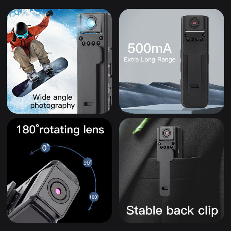 🔥tidsbegrenset rabatt✨1080P HD-opptaker med lommeklip
