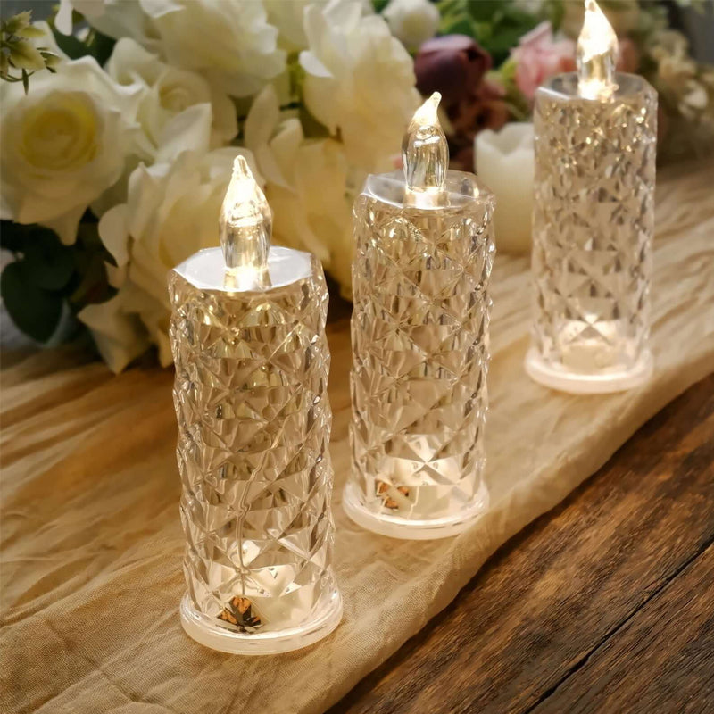 ✨ Crystal Rose Candle Light – Romantisk glød uten søl