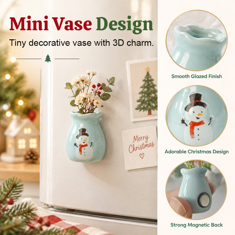 🎄🏺 Mini-julevase som kjøleskapsmagnet — Festlig 3D-julepynt til magnetiske overflater