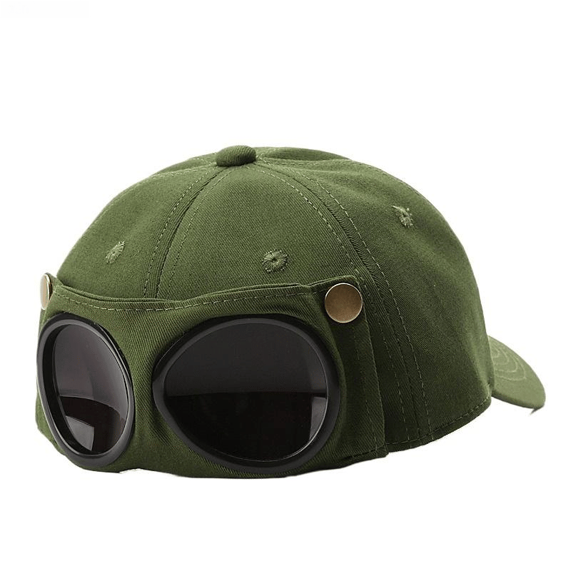 🤣 Baseballcap i aviator-stil — unike solbrilleholdere og vintage-detaljer i metall! 🧢✨