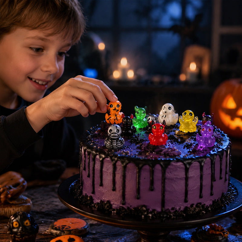 🎃🐤 Mini-ender i harpiks til Halloween – 12 skumle motiver