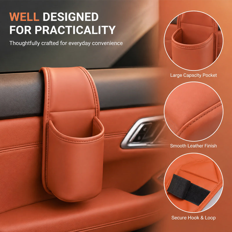 🚗 Multifunksjonell oppbevaringslomme til bildøren: Kopp- og mobilholder til bilens interiør! ✨