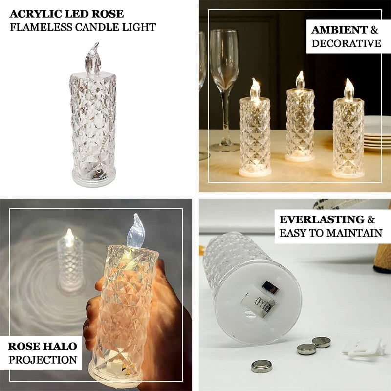 ✨ Crystal Rose Candle Light – Romantisk glød uten søl