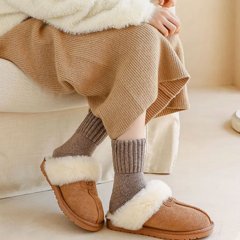 🎁5 par til spesialpri🧦 Varme ullsokker i middels høyde