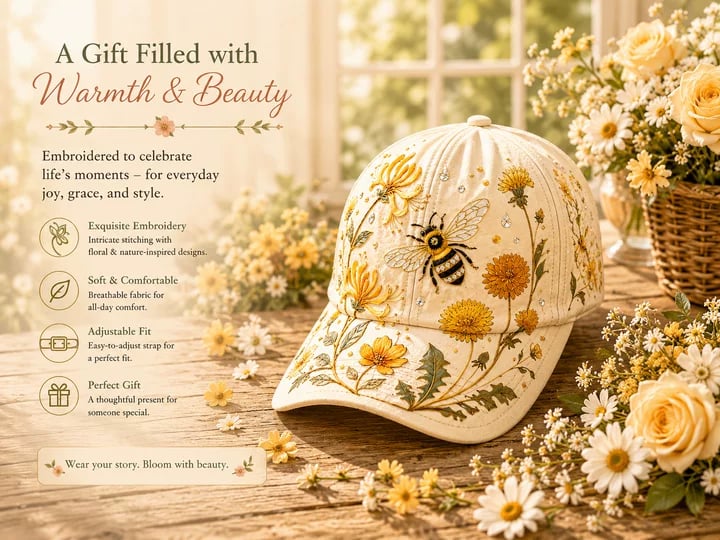 🌸🌿 Garden Morning-baseballcap: Mild sol og hverdagslig hygge! ☀️🌱🧢