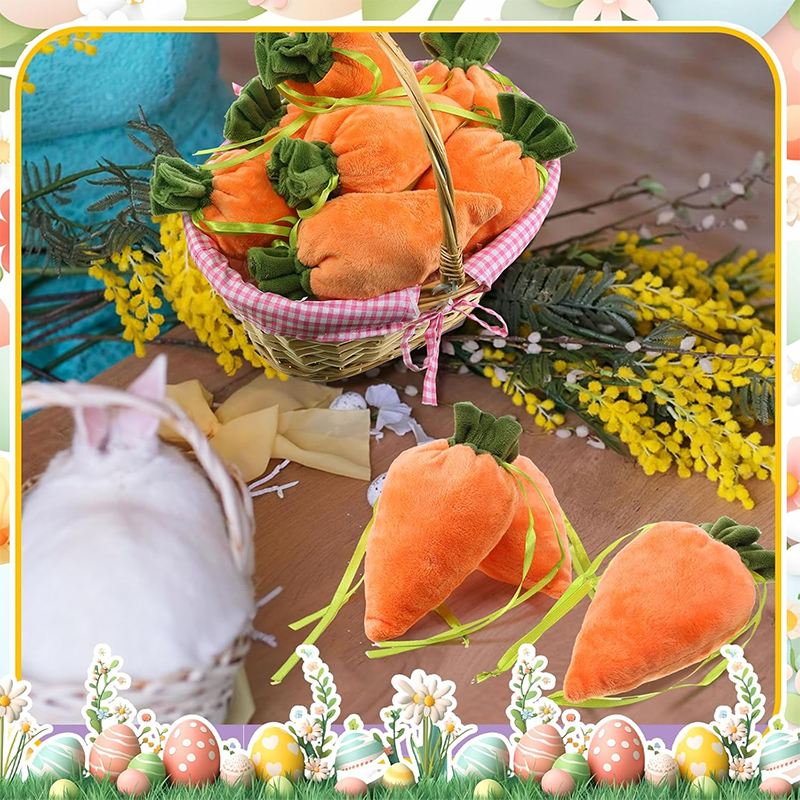 🐰Søte Gulrot-gaveposer i Tøy – Perfekt til Påskegodis og Smågaver 🥕