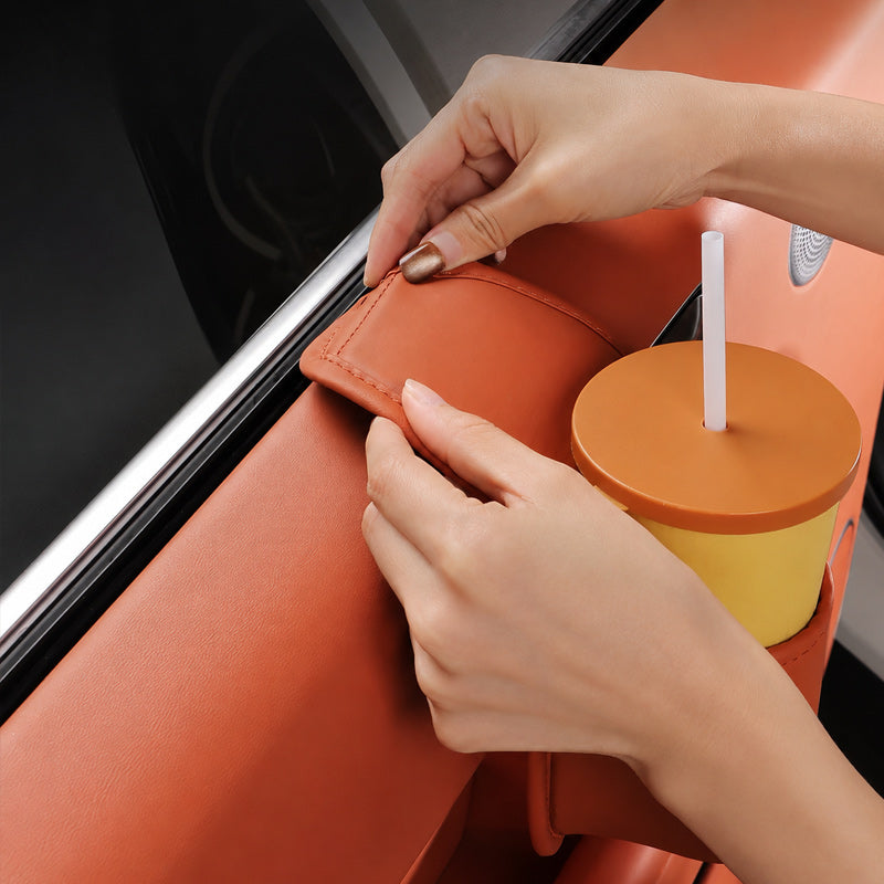 🚗 Multifunksjonell oppbevaringslomme til bildøren: Kopp- og mobilholder til bilens interiør! ✨