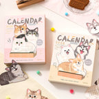 📅🐾3D-skrivebordskalender med katt og hun