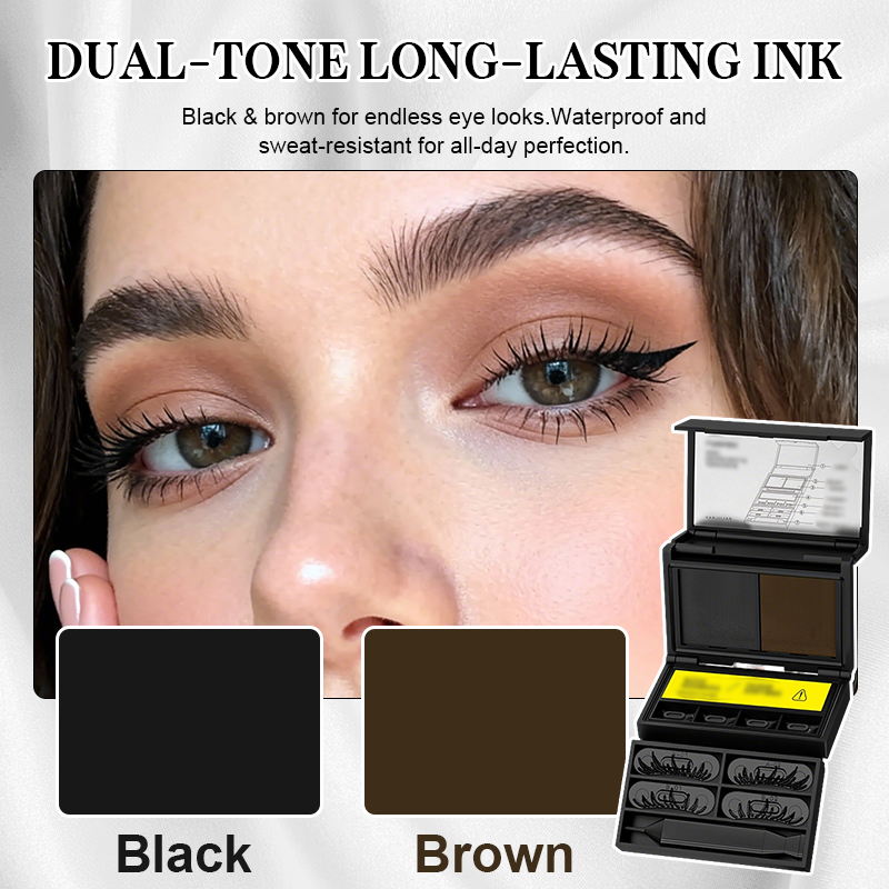 💋⏱️ 3-i-1-sett med øyesminkestempel — perfekte nedre vipper og eyeliner på 3 sekunder