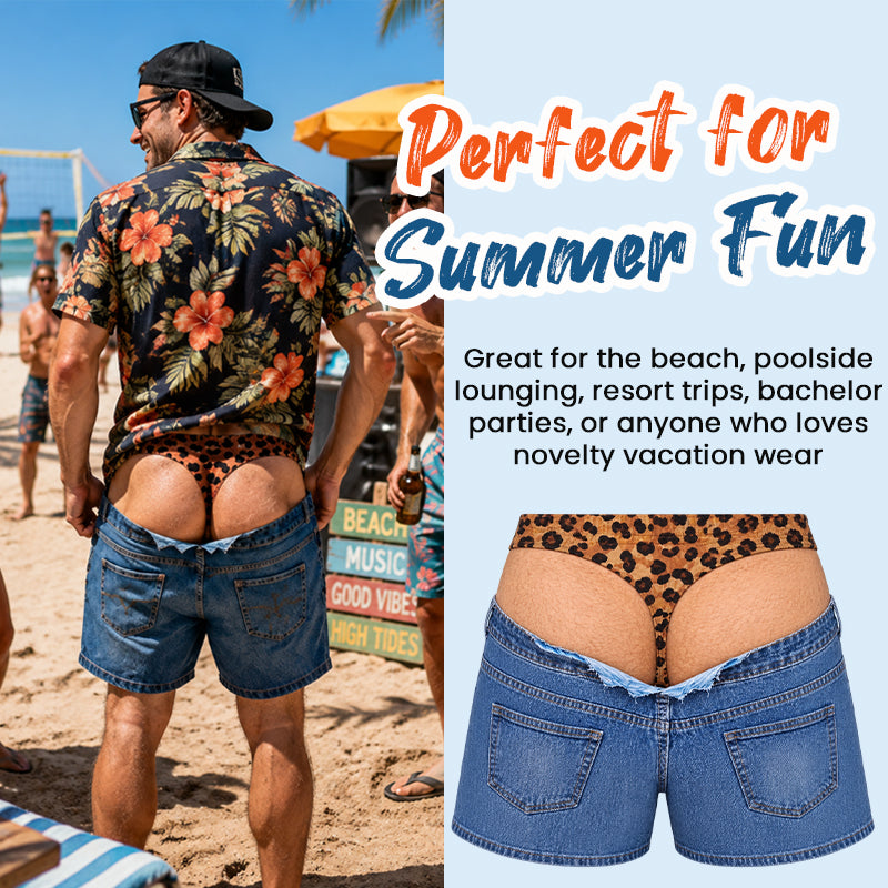 🐆 Morsomme badebukser i denimstil med leopardmønster: Originale badebukser! 🏖️