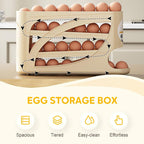 Rullende eggholder – plassbesparende oppbevaring i kjøleskapet (30 egg) 🥚