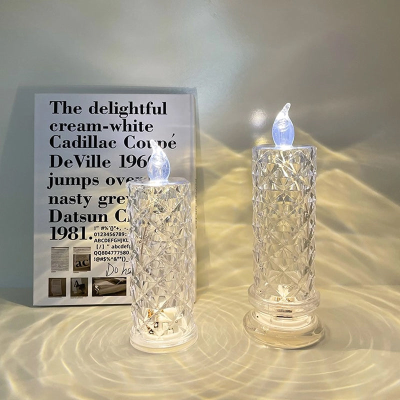 ✨ Crystal Rose Candle Light – Romantisk glød uten søl