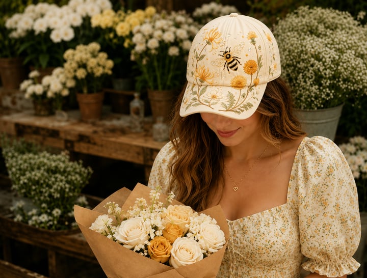 🌸🌿 Garden Morning-baseballcap: Mild sol og hverdagslig hygge! ☀️🌱🧢