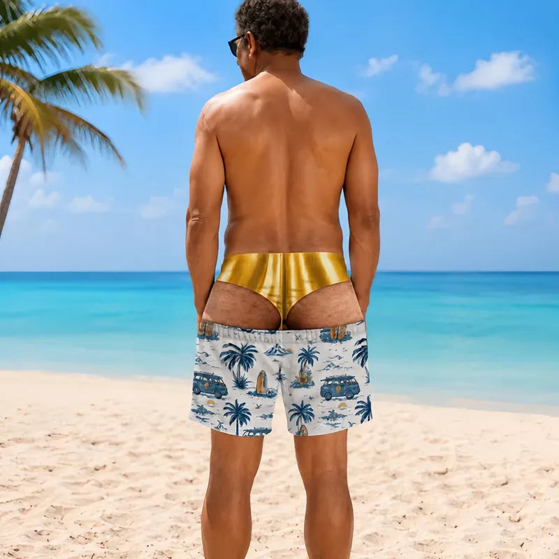 🐆 Morsomme badebukser i denimstil med leopardmønster: Originale badebukser! 🏖️