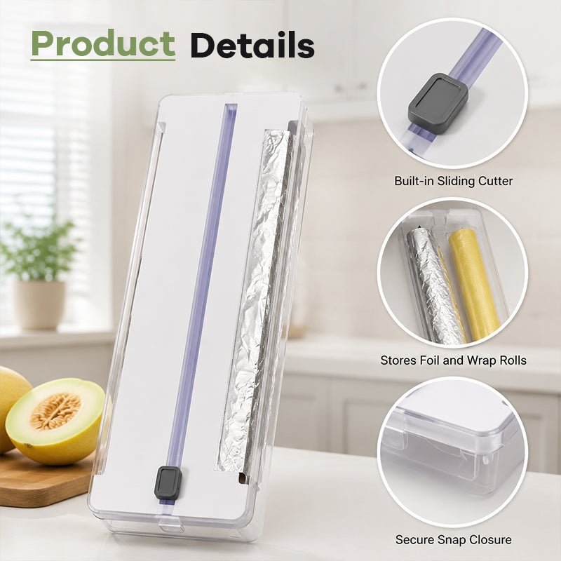 🍳 2-i-1-dispenser for aluminiumsfolie og plastfolie med skyvekutter! ✂️