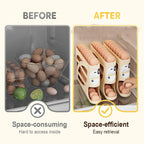 Rullende eggholder – plassbesparende oppbevaring i kjøleskapet (30 egg) 🥚