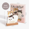 📅🐾3D-skrivebordskalender med katt og hun