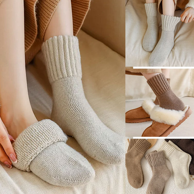 🎁5 par til spesialpri🧦 Varme ullsokker i middels høyde