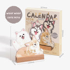 📅🐾3D-skrivebordskalender med katt og hun