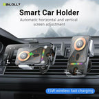 🔥HOT SALE 50 % RABATT🎁⚡Over 50 000 solgte! 📱Smart 2-i-1 roterende mobiltelefonholder og trådløs lader til bilen⚡