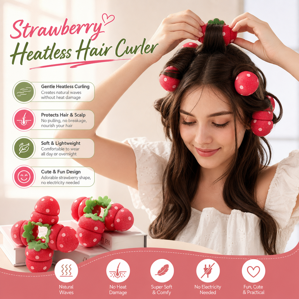 Få krøller i salongkvalitet uten noen form for varmeskade! 🍓✨💇‍♀️