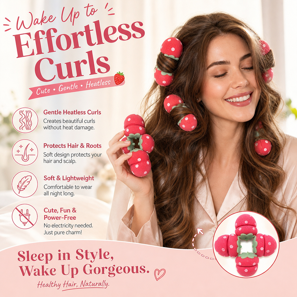 Få krøller i salongkvalitet uten noen form for varmeskade! 🍓✨💇‍♀️