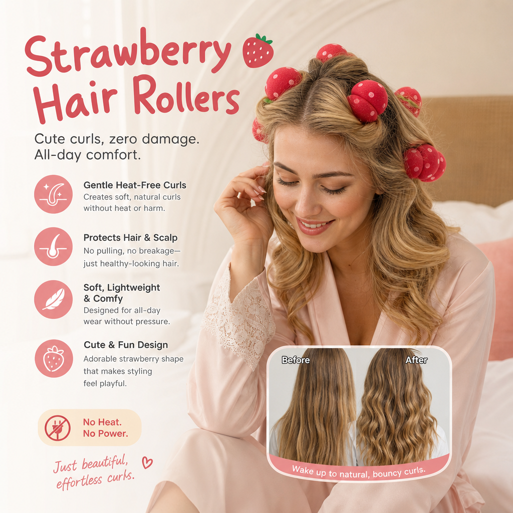 Få krøller i salongkvalitet uten noen form for varmeskade! 🍓✨💇‍♀️