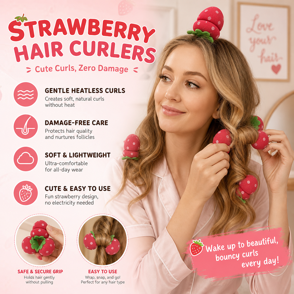 Få krøller i salongkvalitet uten noen form for varmeskade! 🍓✨💇‍♀️