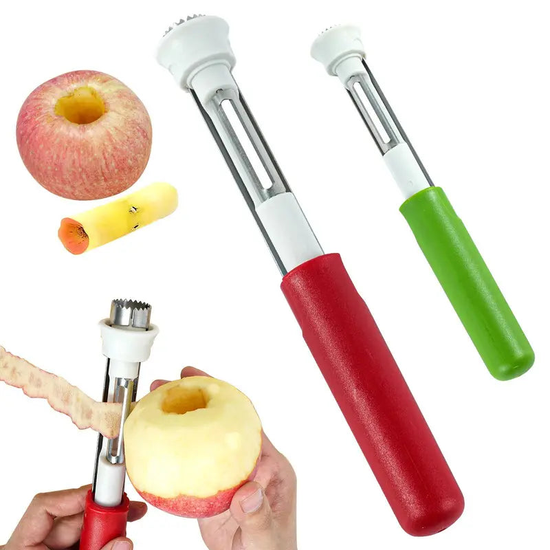 🍎 2-i-1 epleutkjerneverktøy i rustfritt stål: Fjerner fruktkjernen med én bevegelse! ✨