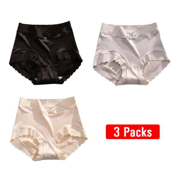 🎁Kjøp 1 Få 2 (3-pakning) Premium Satin Antibacterial Ice Silk Fuktabsorberende truse