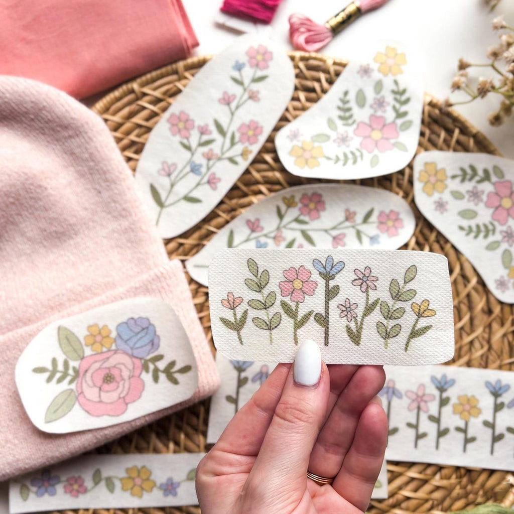 🔥Kjøp 1, få 1 gratis🌸Broderimønstre med blomsterlinjer og blomsterkanter – Broderi for nybegynner