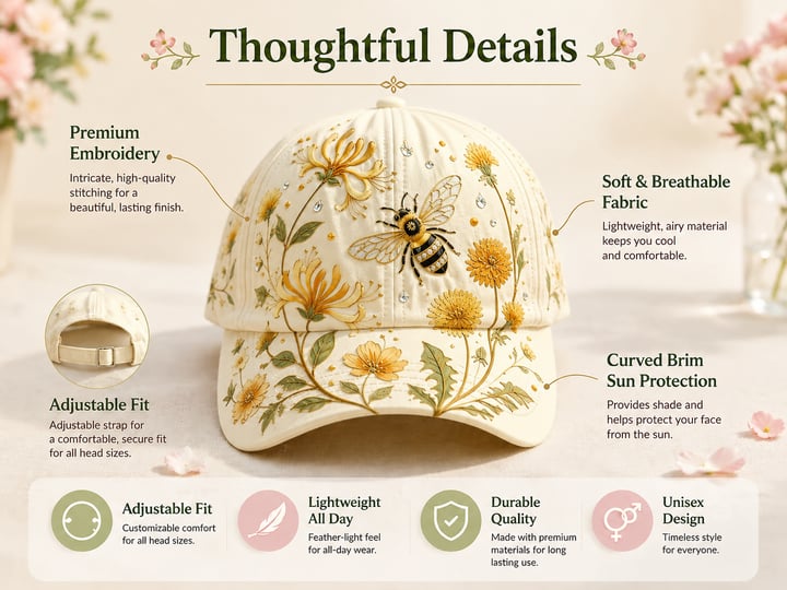 🌸🌿 Garden Morning-baseballcap: Mild sol og hverdagslig hygge! ☀️🌱🧢