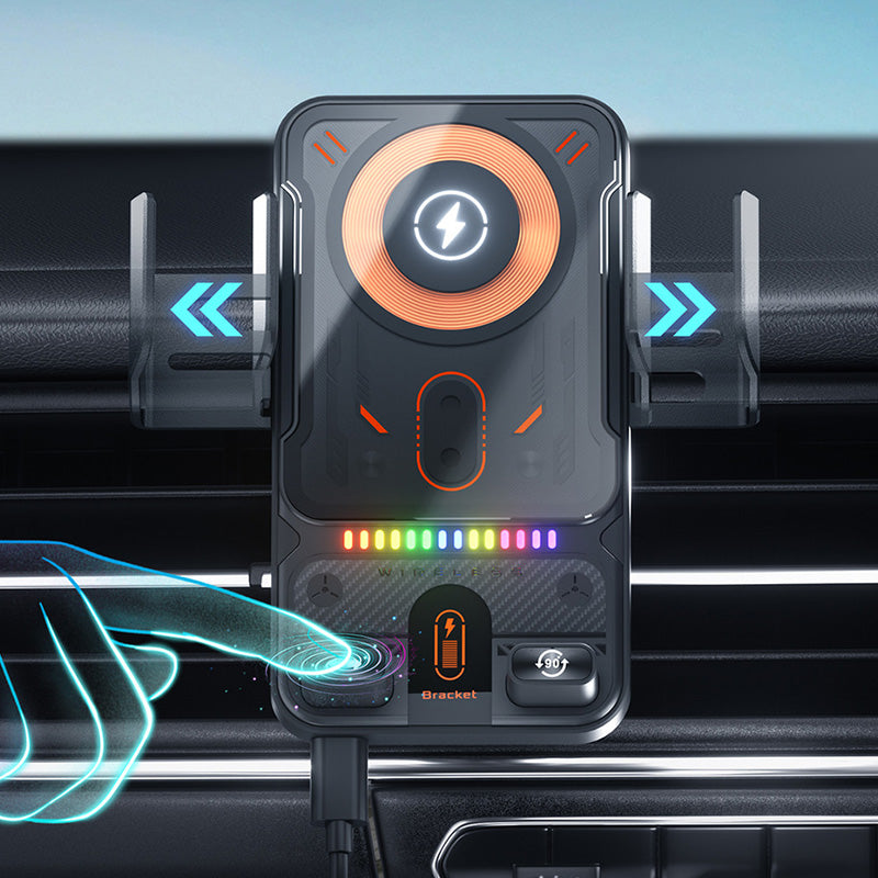🔥HOT SALE 50 % RABATT🎁⚡Over 50 000 solgte! 📱Smart 2-i-1 roterende mobiltelefonholder og trådløs lader til bilen⚡