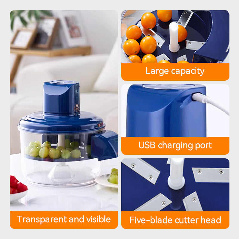🍎 Elektrisk fruktskreller: Automatisk skreller med 5 kniver, USB-oppladbar! ⚡