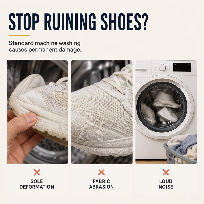 🧺 Vaskepose av høy kvalitet til sko: Beskyttende vaskepose i 3D-nett! 👟