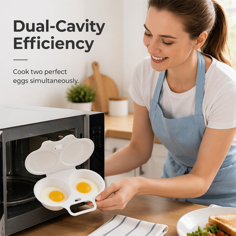 🍳 Dobbelt eggkoker og dampkoker til mikrobølgeovn: En rask og sunn måte å lage frokost på! ⚡