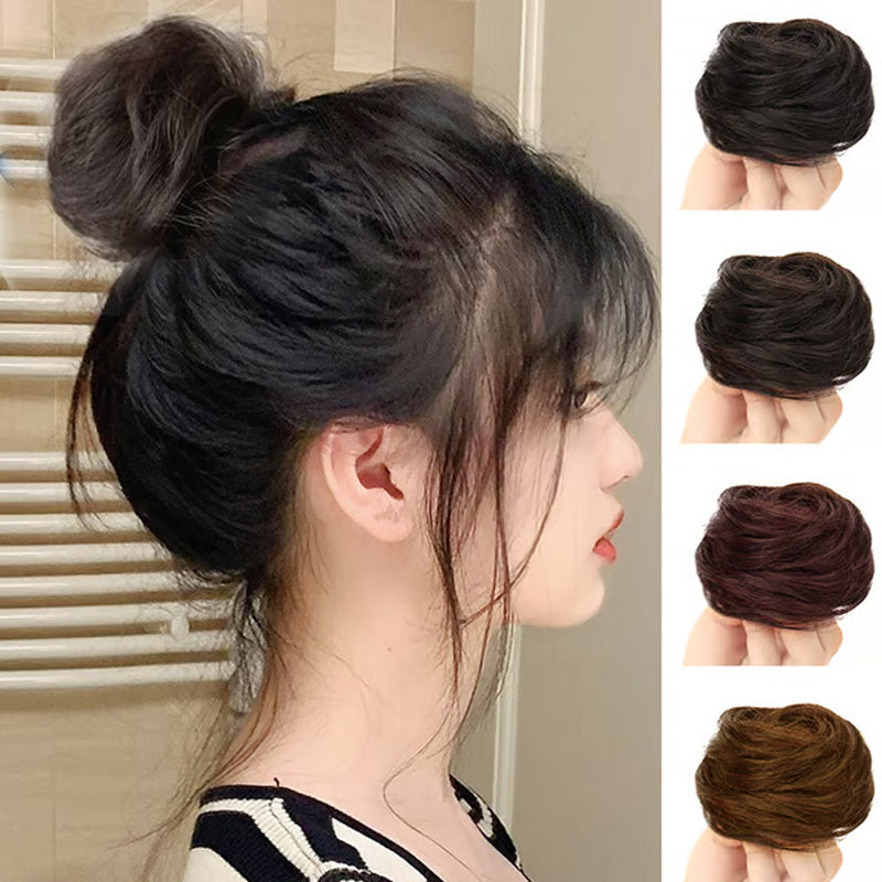 💇‍♀️ Scrunchie til uordentlig hårknute: Forlengelse til hårknuten i syntetisk hår som gir øyeblikkelig volum! ✨🌸